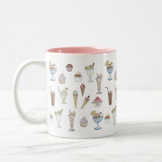 Eiscreme Sundae Collage Zweifarbige Tasse (Links)