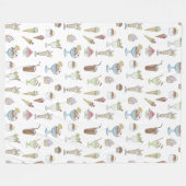 Eiscreme Sundae Desserts Muster Weiß Fleecedecke (Vorderseite (Horizontal))