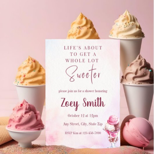 Eiscreme Sundae Dusche Einladung