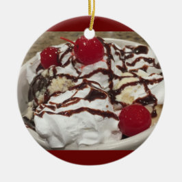 Eiscreme Sundae Foto Keramik Ornament