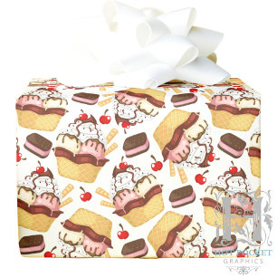 Eiscreme Sundae Geschenkpapier