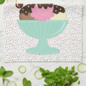 Eiscreme Sundae Geschirrtuch (Gefaltet)