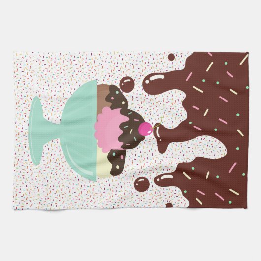 Eiscreme Sundae Geschirrtuch (Horizontal)