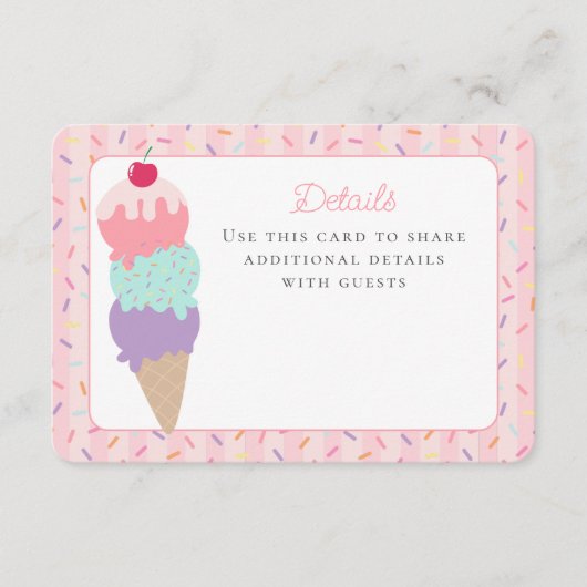 Eiscreme Sundae Hier die Details zum Schott einfüg Begleitkarte (Vorderseite)