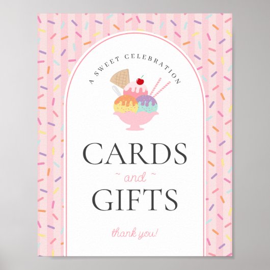 Eiscreme Sundae Hier die Schottenkarten und Gesche Poster (Vorne)