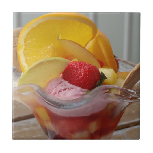 Eiscreme Sundae Keramik Fliese (Vorderseite)