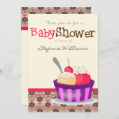 Eiscreme Sundae Kinderdusche Einladung (Vorne/Hinten)