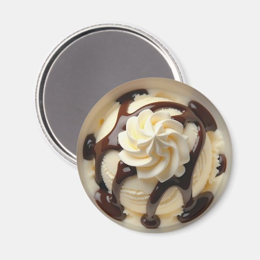 Eiscreme Sundae Magnet (Vorderseite/Rückseite)