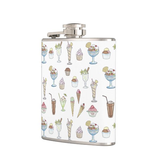 Eiscreme Sundae Muster White Flachmann (Links)