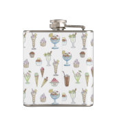 Eiscreme Sundae Muster White Flachmann (Rückseite)