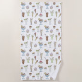 Eiscreme Sundae Muster White Strandtuch (Vorderseite)