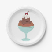 Eiscreme Sundae Pappteller (Vorderseite)
