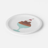 Eiscreme Sundae Pappteller (Schrägansicht)