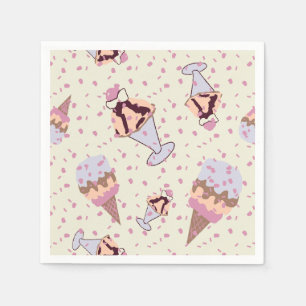 Eiscreme Sundae Pastel Summer Pattern Serviette