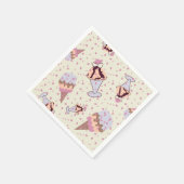 Eiscreme Sundae Pastel Summer Pattern Serviette (Ecke)