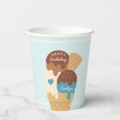 Eiscreme Sundae Personalisierter Kindergeburtstag Pappbecher (Rückseite)
