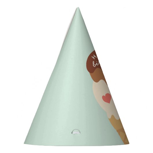 Eiscreme Sundae Personalisierter Kindergeburtstag Partyhütchen (Links)