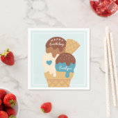 Eiscreme Sundae Personalisierter Kindergeburtstag Serviette (Beispiel)
