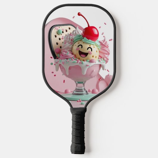 Eiscreme Sundae Pickleball Pickleball Schläger (Rückseite)