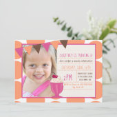 Eiscreme Sundae Polka Dots Girl Birthday Party Einladung (Stehend Vorderseite)