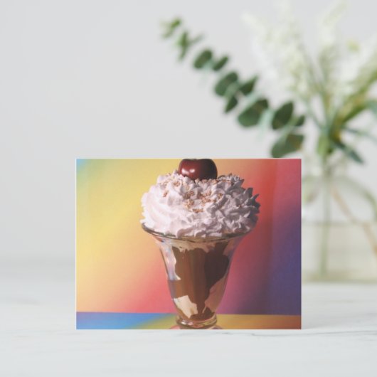 Eiscreme Sundae Postkarte (Stehend Vorderseite)