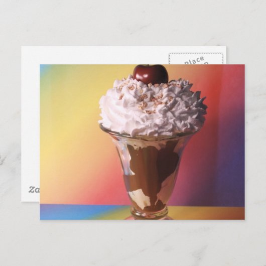 Eiscreme Sundae Postkarte (Vorne/Hinten)