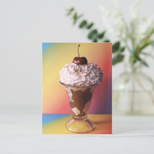Eiscreme Sundae Postkarte (Stehend Vorderseite)