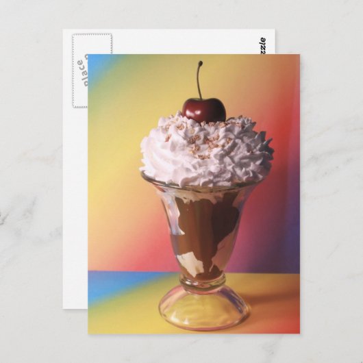Eiscreme Sundae Postkarte (Vorne/Hinten)