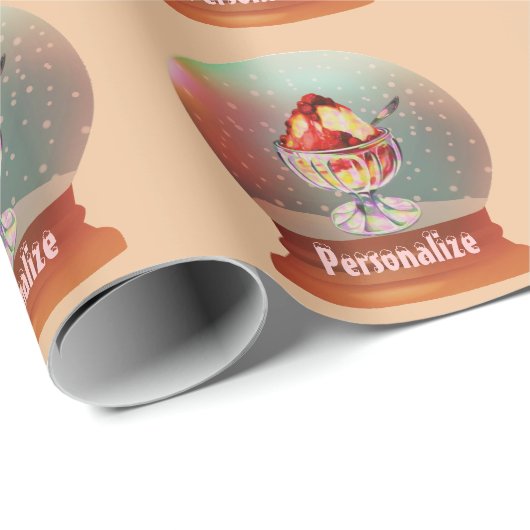 Eiscreme Sundae Schneedecke Papier Geschenkpapier (Rolleneckpunkt)