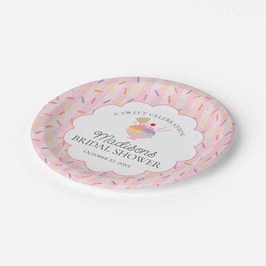 Eiscreme Sundae Scoopup Sweet Brautparty Pappteller (Schrägansicht)