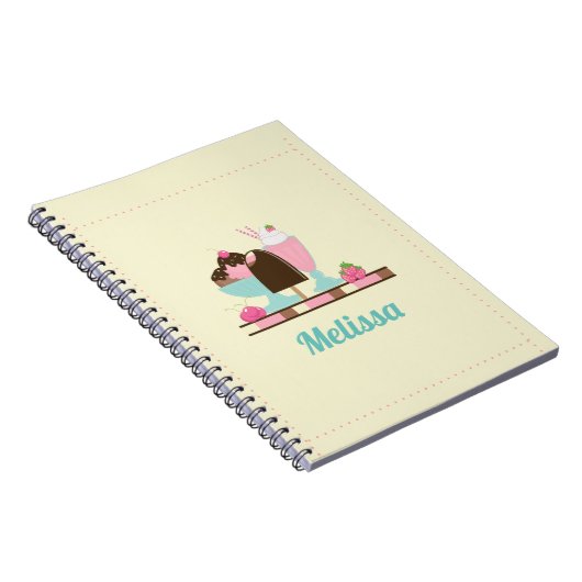 Eiscreme Sundae Sommerliche Leckereien Notizblock (Rechte Seite)