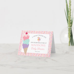 Eiscreme Sundae Sprinkled Baby Danke Karte