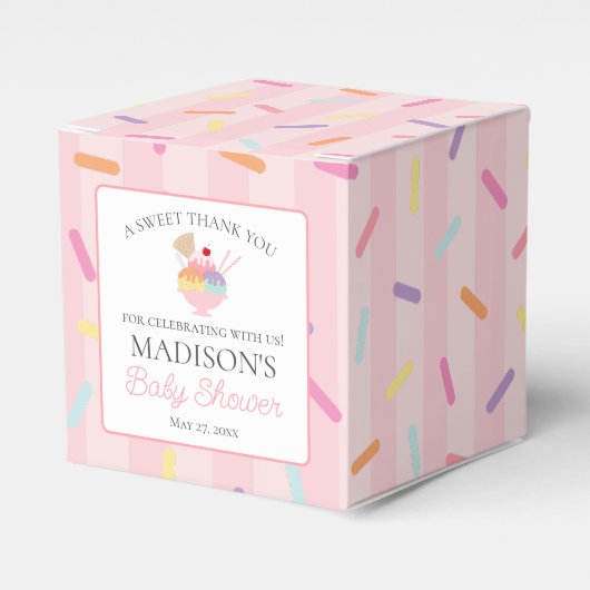 Eiscreme Sundae Sprinkled Baby Showbox Geschenkschachtel (Vorderseite)