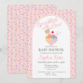Eiscreme Sundae Sprinkler mit Liebe Baby Dusche Einladung (Vorne/Hinten)