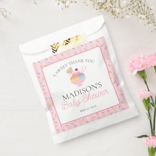 Eiscreme Sundae Sprinkler mit Liebe Baby Dusche Geschenktütchen (Versiegelt)