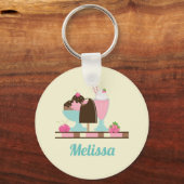 Eiscreme Sundae Summerische Leckereien Custom Schlüsselanhänger (Vorderseite)