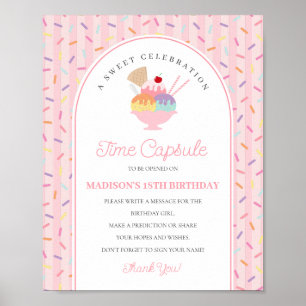 Eiscreme Sundae Sweet Ein Geburtstag Time Kapsel Poster