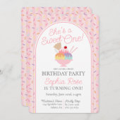 Eiscreme Sundae Sweet One First Birthday Party Einladung (Vorne/Hinten)