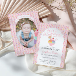 Eiscreme Sundae Sweet One First Birthday Party Einladung