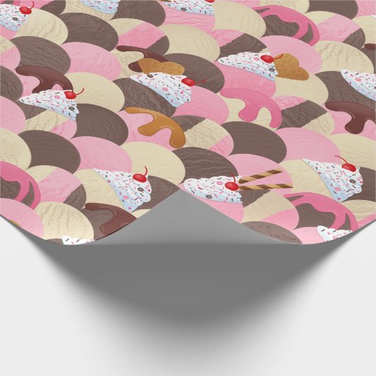 Eiscreme Sundaes Geschenkpapier (Ecke)