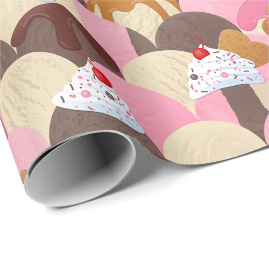Eiscreme Sundaes Geschenkpapier (Rolleneckpunkt)