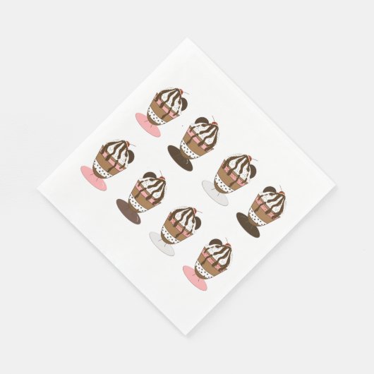 Eiscreme Sundaes Serviette (Ecke)