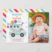 Eiscreme Süße Birthday Ice Cream Truck Einladung (Vorne/Hinten)