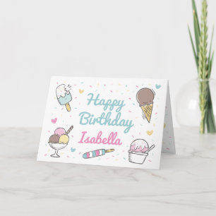 Eiscreme Süße Feier Alles Gute zum Geburtstag Karte