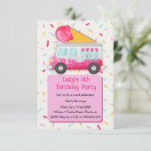 Eiscreme, süße Feier Geburtstagsparty einladen Einladung (Stehend Vorderseite)