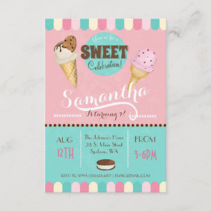 Eiscreme Süße Geburtstagsparty Einladung
