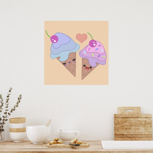 Eiscreme-Süssen Poster (Küche)