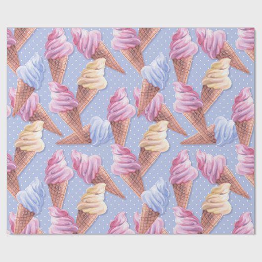 Eiscreme Süßes Muster Geschenkpapier (Flach)