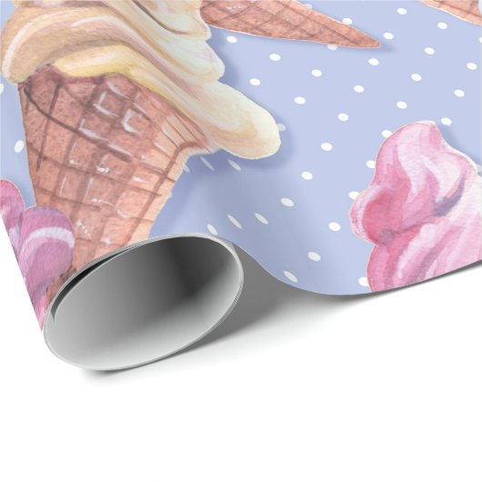 Eiscreme Süßes Muster Geschenkpapier (Rolleneckpunkt)