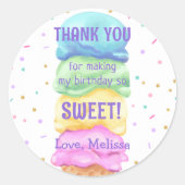 Eiscreme Sweet Birthday Classic Round Sticker (Vorderseite)